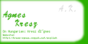 agnes kresz business card